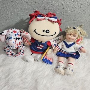 Patriotic Ty And Doll Set From The Early 2000's